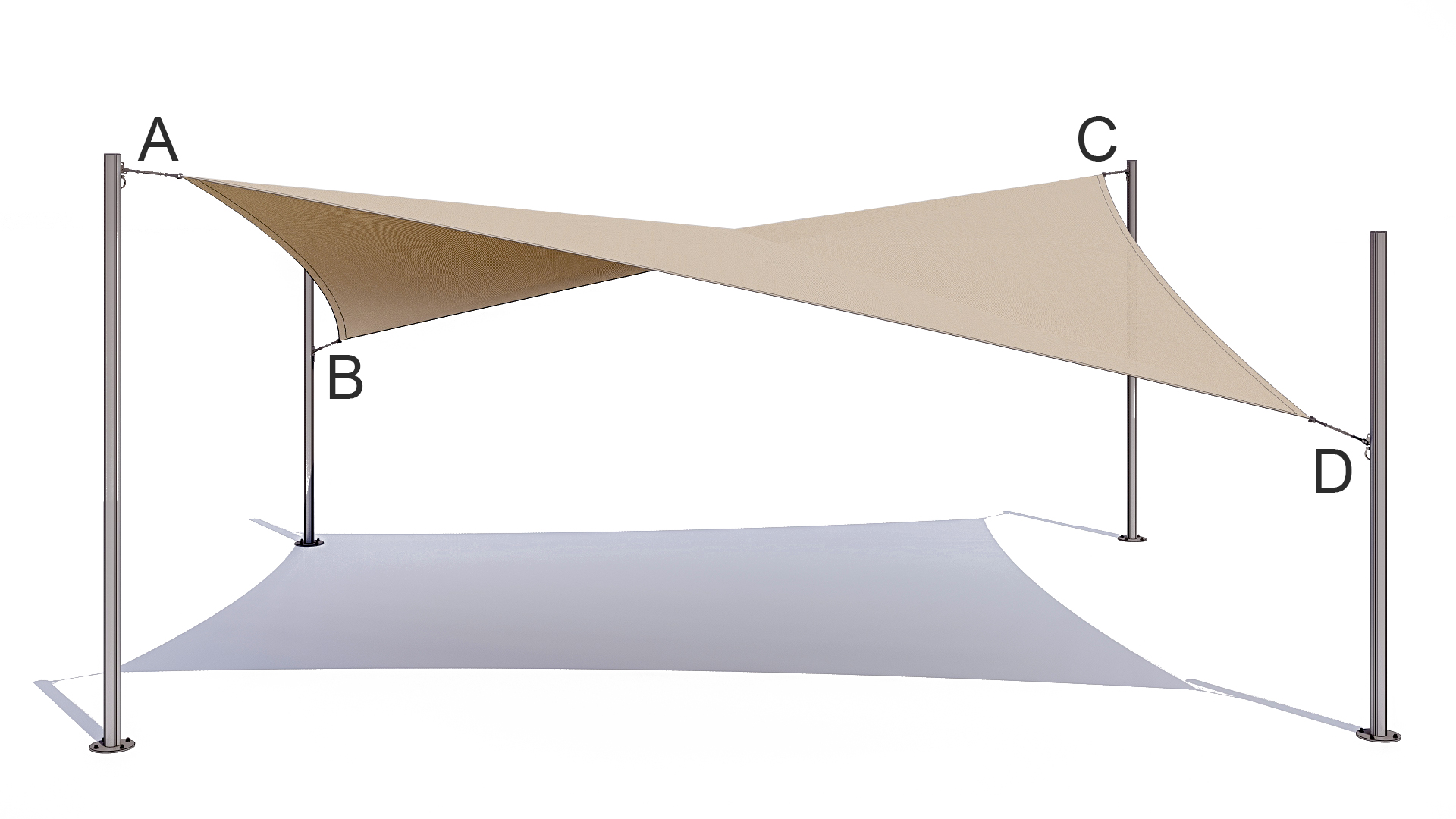 croquis de la voile d'ombrage twist
